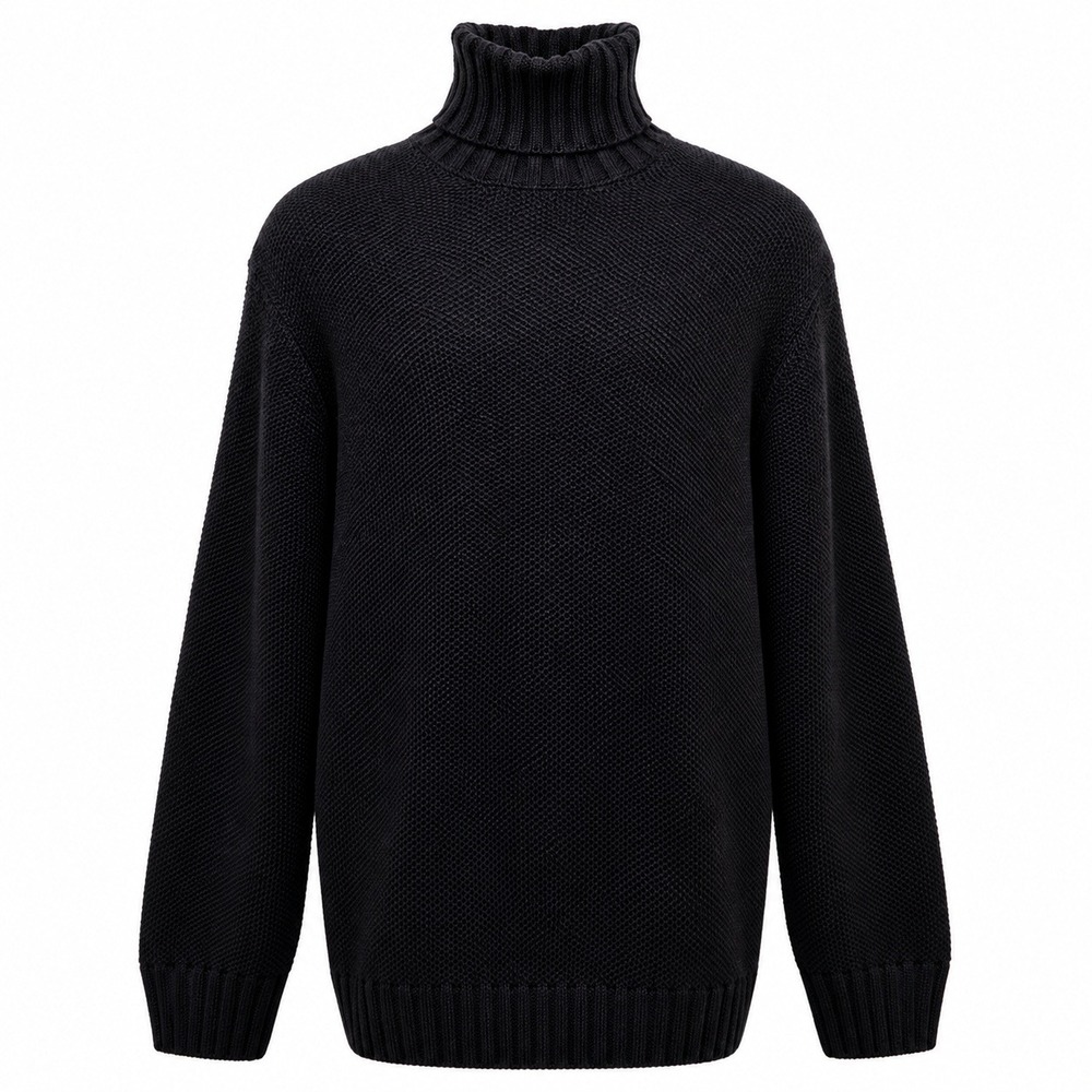 Bugatchi Wool Waffle Knit Turtleneck Sweater M Minimalist Euro Elevated Layering